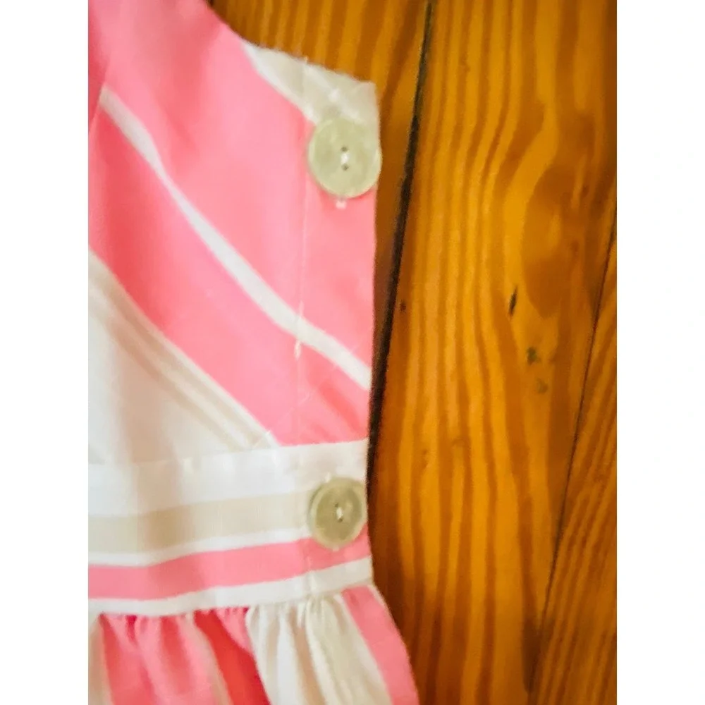 Bonnie‎ Jean sz 14 Pink White Striped Wide Leg Jumpsuit Sleeveless  One-Piece